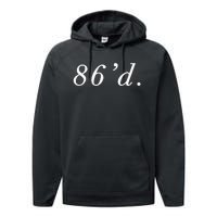 86 86d Funny Chef Funny Restaurant Slang Performance Fleece Hoodie