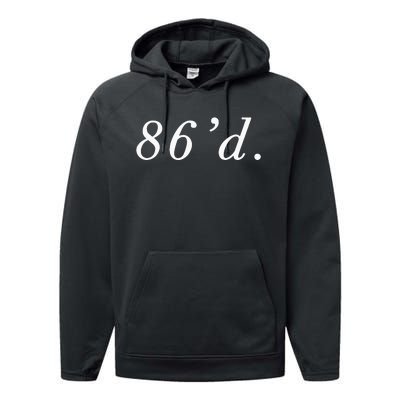 86 86d Funny Chef Funny Restaurant Slang Performance Fleece Hoodie