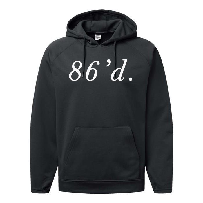 86 86d Funny Chef Funny Restaurant Slang Performance Fleece Hoodie