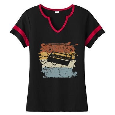 80S 90S Cassette Ladies Halftime Notch Neck Tee