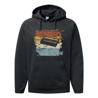 80S 90S Cassette Performance Fleece Hoodie