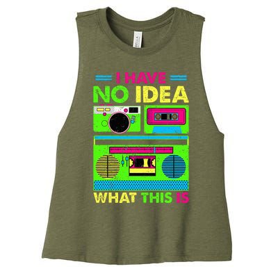 80s 90s Have No Idea What This Is Women's Racerback Cropped Tank