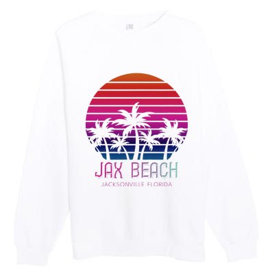 80s 90s Jacksonville Florida Vacation Jax Beach Premium Crewneck Sweatshirt