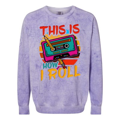 80S 90S Music Cassette Tape Colorblast Crewneck Sweatshirt