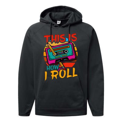 80S 90S Music Cassette Tape Performance Fleece Hoodie