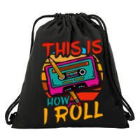 80S 90S Music Cassette Tape Drawstring Bag