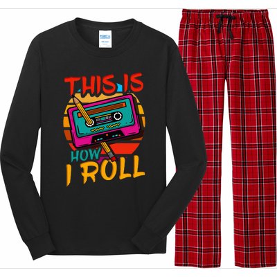 80S 90S Music Cassette Tape Long Sleeve Pajama Set