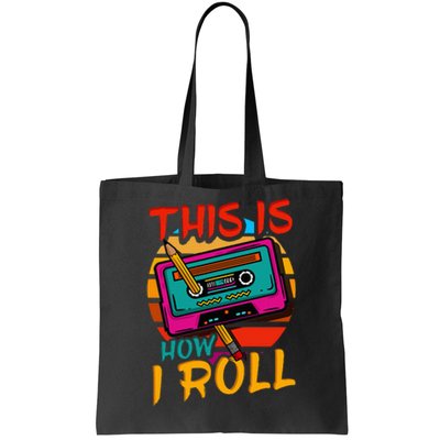 80S 90S Music Cassette Tape Tote Bag