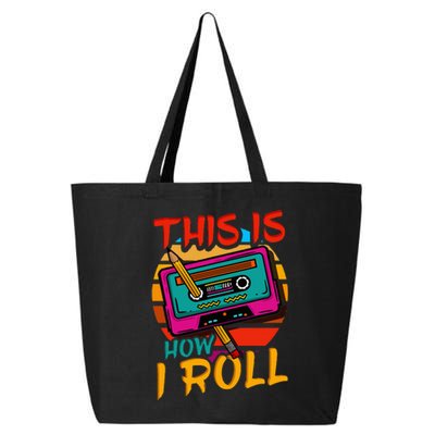 80S 90S Music Cassette Tape 25L Jumbo Tote