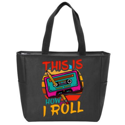 80S 90S Music Cassette Tape Zip Tote Bag