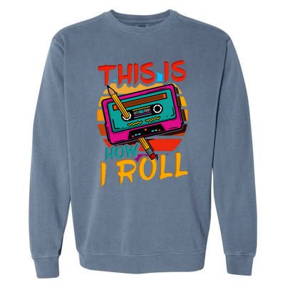 80S 90S Music Cassette Tape Garment-Dyed Sweatshirt