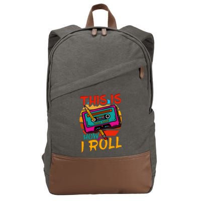 80S 90S Music Cassette Tape Cotton Canvas Backpack