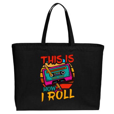 80S 90S Music Cassette Tape Cotton Canvas Jumbo Tote