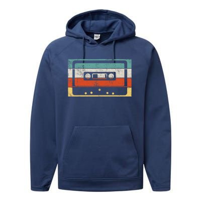 80s 90s Music Cassette Tape Retro Performance Fleece Hoodie