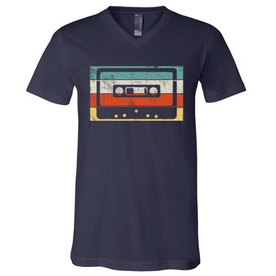 80s 90s Music Cassette Tape Retro V-Neck T-Shirt