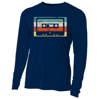 80s 90s Music Cassette Tape Retro Cooling Performance Long Sleeve Crew