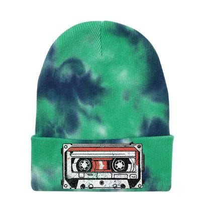 80s 90s Nostalgic Retro Cassette Tape Throwback Memories Tie Dye 12in Knit Beanie