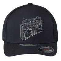 80s & 90s Old School Music Hip Hop Beatbox Boombox Flexfit Unipanel Trucker Cap