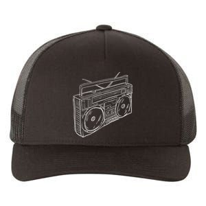 80s & 90s Old School Music Hip Hop Beatbox Boombox Yupoong Adult 5-Panel Trucker Hat