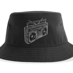 80s & 90s Old School Music Hip Hop Beatbox Boombox Sustainable Bucket Hat