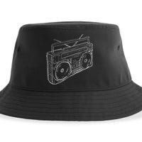 80s & 90s Old School Music Hip Hop Beatbox Boombox Sustainable Bucket Hat