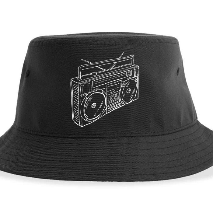 80s & 90s Old School Music Hip Hop Beatbox Boombox Sustainable Bucket Hat