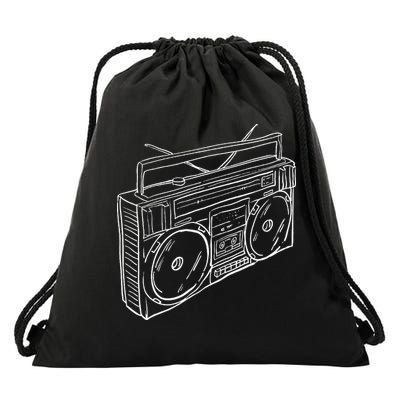 80s & 90s Old School Music Hip Hop Beatbox Boombox Drawstring Bag