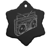 80s & 90s Old School Music Hip Hop Beatbox Boombox Ceramic Star Ornament