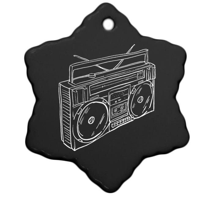 80s & 90s Old School Music Hip Hop Beatbox Boombox Ceramic Star Ornament