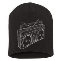 80s & 90s Old School Music Hip Hop Beatbox Boombox Short Acrylic Beanie