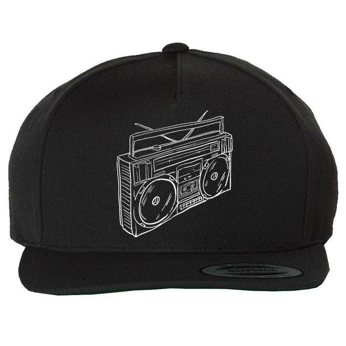 80s & 90s Old School Music Hip Hop Beatbox Boombox Wool Snapback Cap