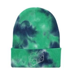 80s & 90s Old School Music Hip Hop Beatbox Boombox Tie Dye 12in Knit Beanie