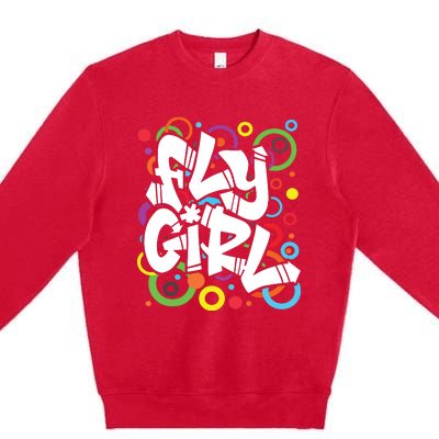 80s 90s Old School BGirl Hip Hop Premium Crewneck Sweatshirt