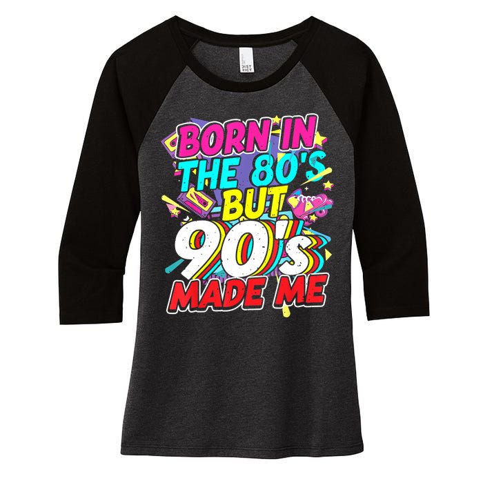 80s 90s Outfit Party Theme Party Costume For And Women Women's Tri-Blend 3/4-Sleeve Raglan Shirt