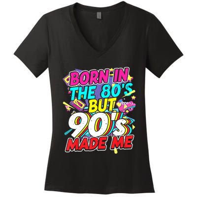 80s 90s Outfit Party Theme Party Costume For And Women Women's V-Neck T-Shirt