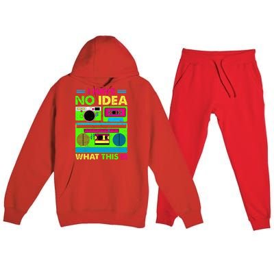 80s 90s Outfit Have No Idea What This Is Premium Hooded Sweatsuit Set