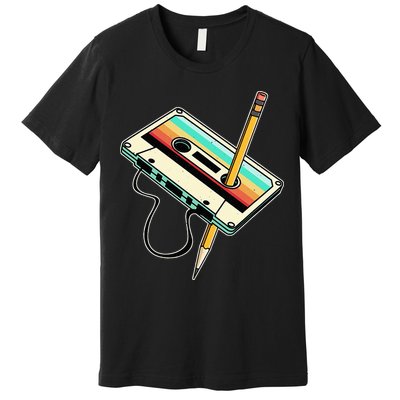 80s 90s Retro Party Costume Nostalgia Cassette Premium T-Shirt