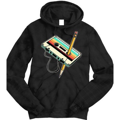 80s 90s Retro Party Costume Nostalgia Cassette Tie Dye Hoodie