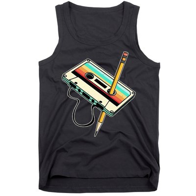 80s 90s Retro Party Costume Nostalgia Cassette Tank Top