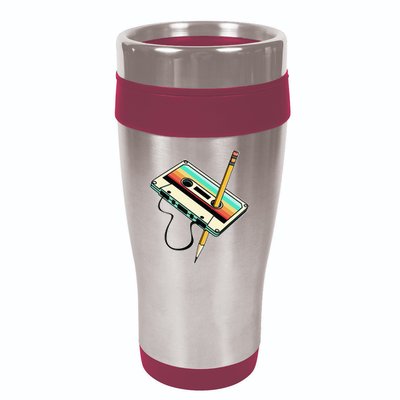80s 90s Retro Party Costume Nostalgia Cassette 16oz Travel Tumbler