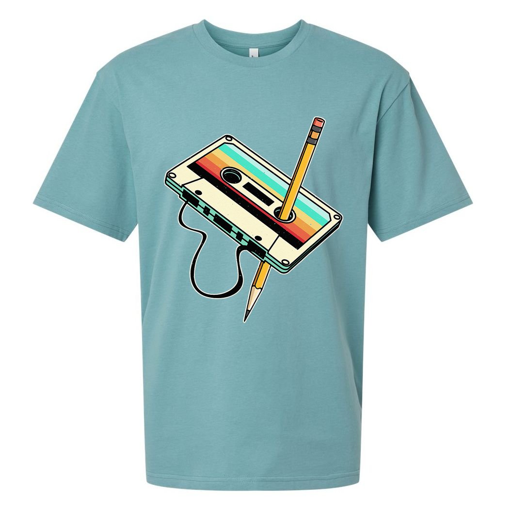 80s 90s Retro Party Costume Nostalgia Cassette Sueded Cloud Jersey T-Shirt