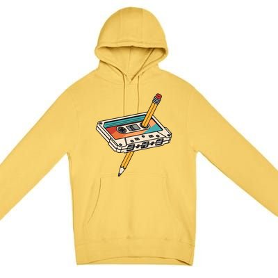 80s 90s Retro Cassette Tape 1980s 1990s Music Vintage Outfit Premium Pullover Hoodie