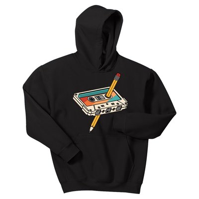 80s 90s Retro Cassette Tape 1980s 1990s Music Vintage Outfit Kids Hoodie