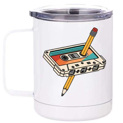 80s 90s Retro Cassette Tape 1980s 1990s Music Vintage Outfit 12 oz Stainless Steel Tumbler Cup