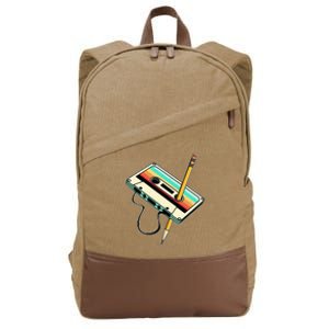 80s 90s Retro Party Costume Nostalgia Cassette Cotton Canvas Backpack