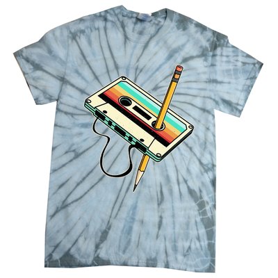 80s 90s Retro Party Costume Nostalgia Cassette Tie-Dye T-Shirt