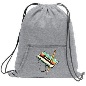 80s 90s Retro Party Costume Nostalgia Cassette Sweatshirt Cinch Pack Bag