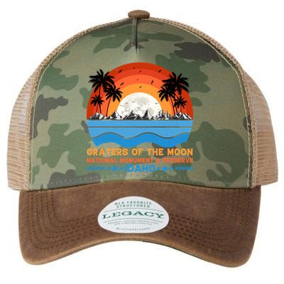 80s 90s Retro Sunset Distressed Craters Of The Moon National Monument Idaho Legacy Tie Dye Trucker Hat