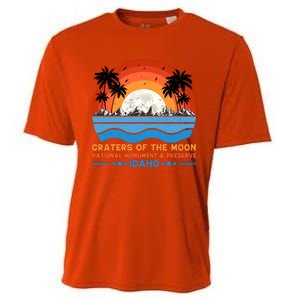 80s 90s Retro Sunset Distressed Craters Of The Moon National Monument Idaho Cooling Performance Crew T-Shirt