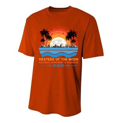 80s 90s Retro Sunset Distressed Craters Of The Moon National Monument Idaho Performance Sprint T-Shirt